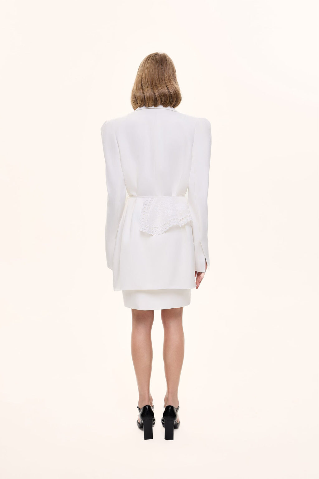 Lace peplum with ties