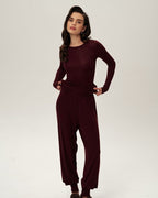 High-Cuff Joggers (Burgundy)