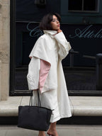 Raincoat with stole and accent lining