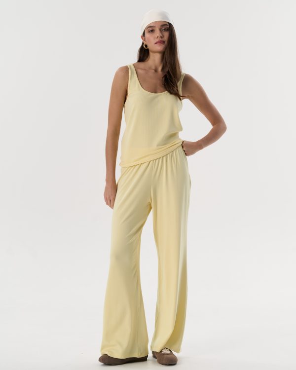 Straight-Leg Trousers (Lemon)