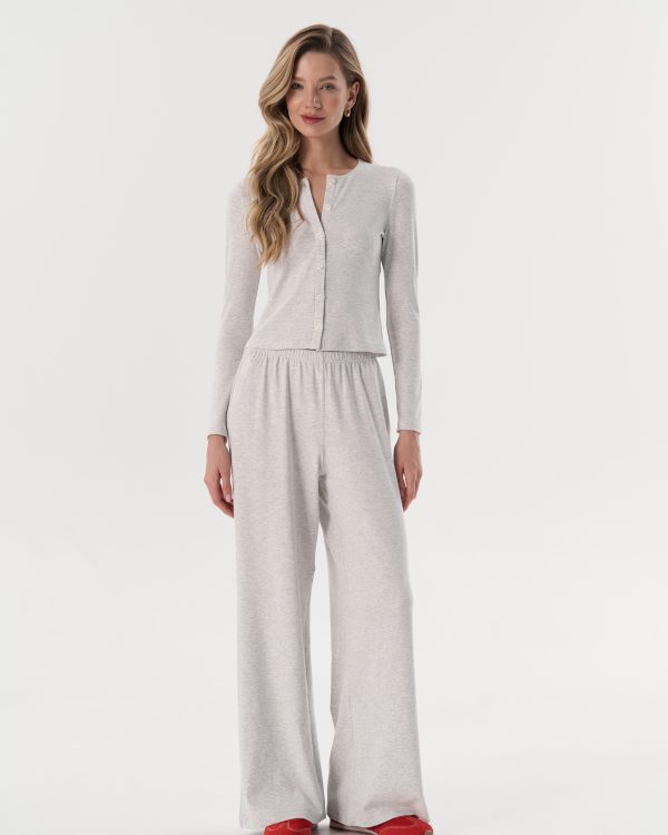 Straight-Leg Trousers (Heather Grey)