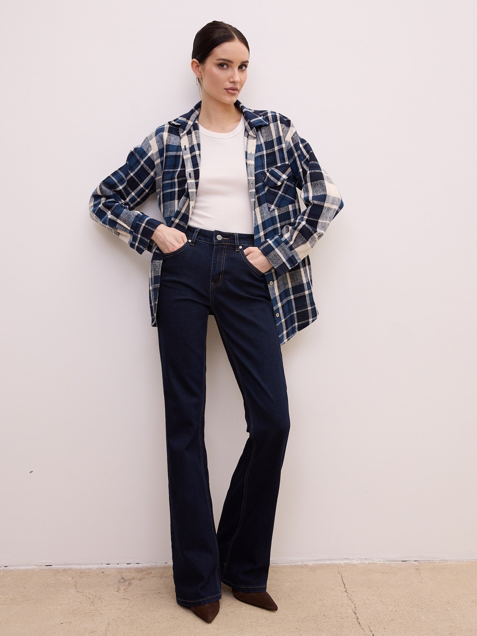 FLARE JEANS NAVY BLUE