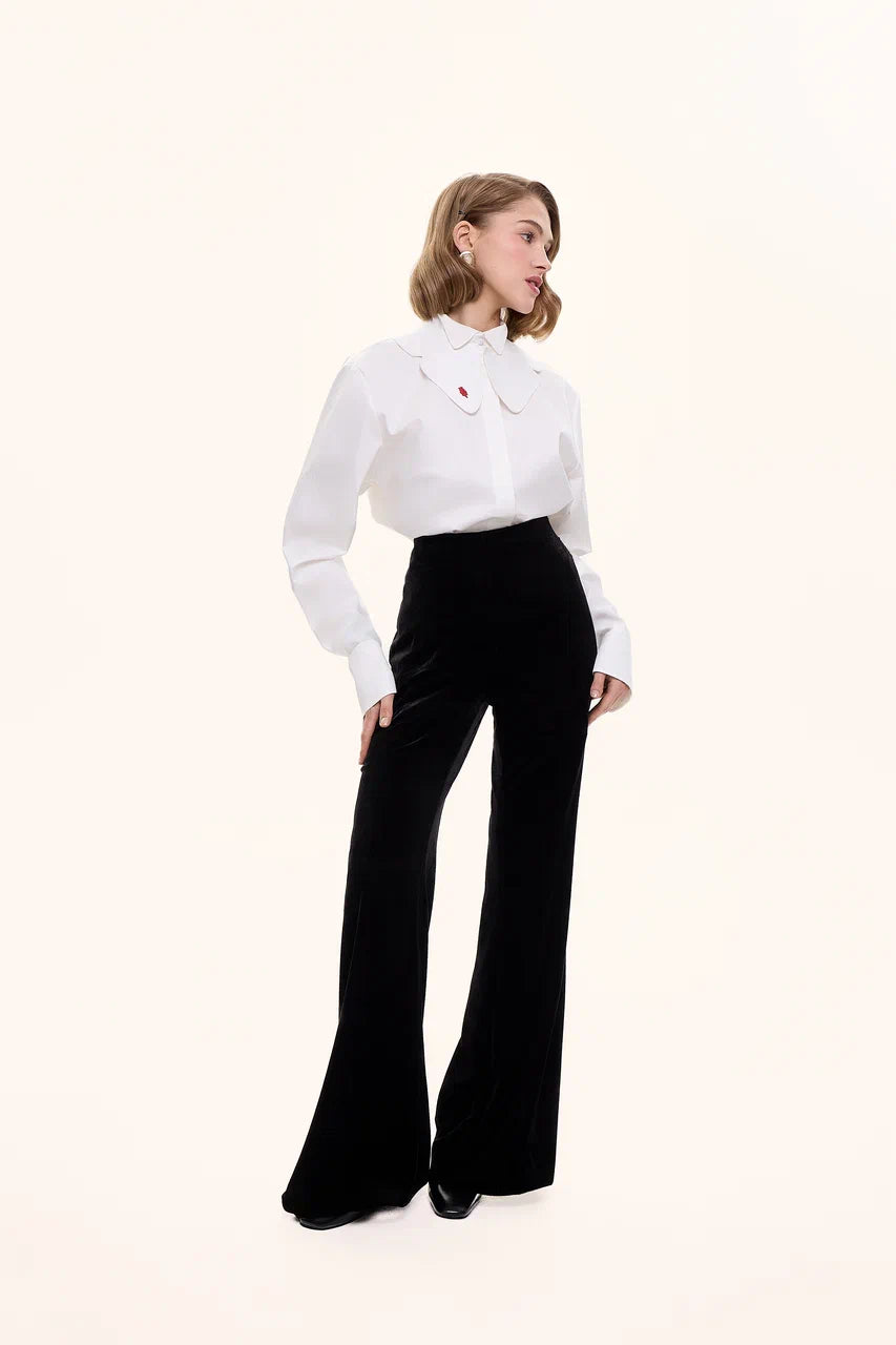 Velvet flared trousers