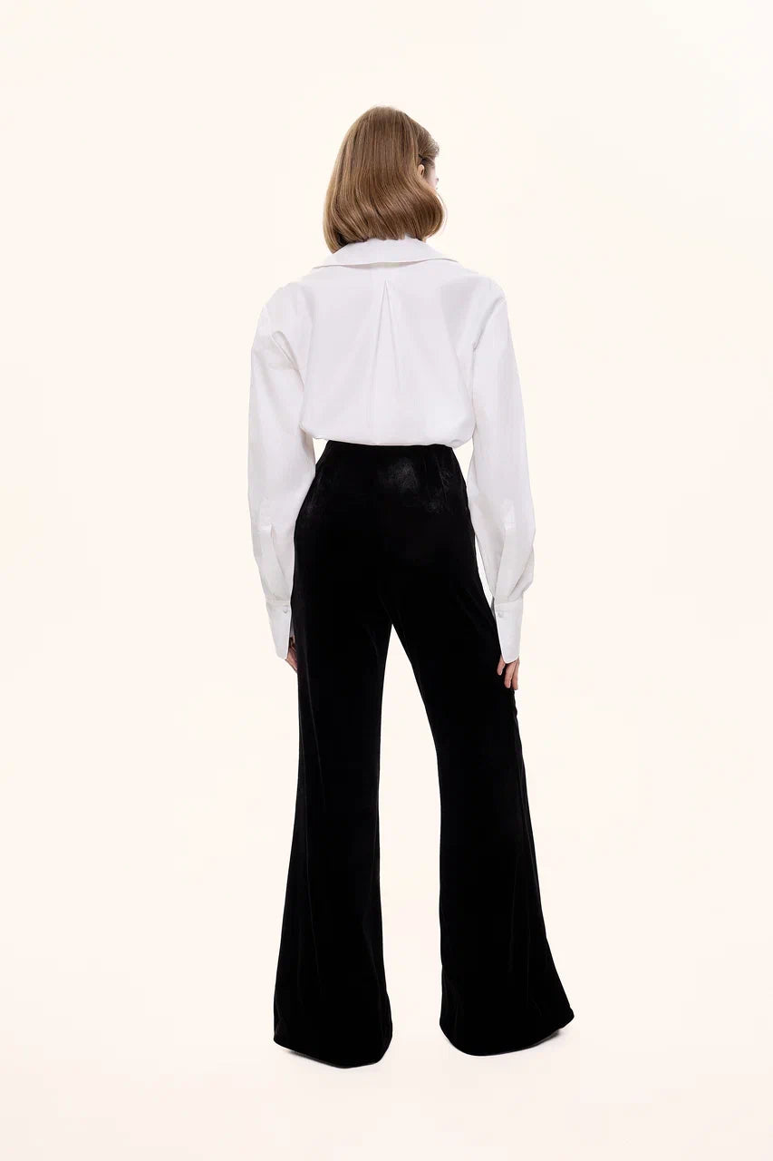 Velvet flared trousers
