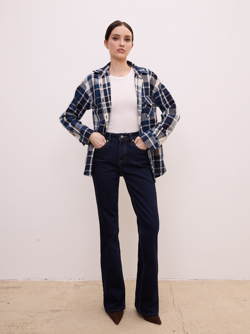 FLARE JEANS NAVY BLUE