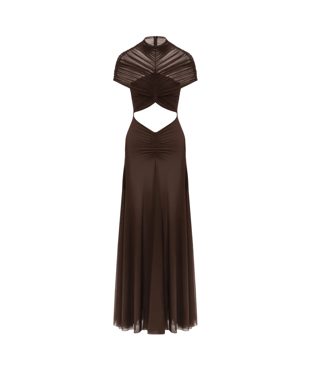 Brown Mesh Dress