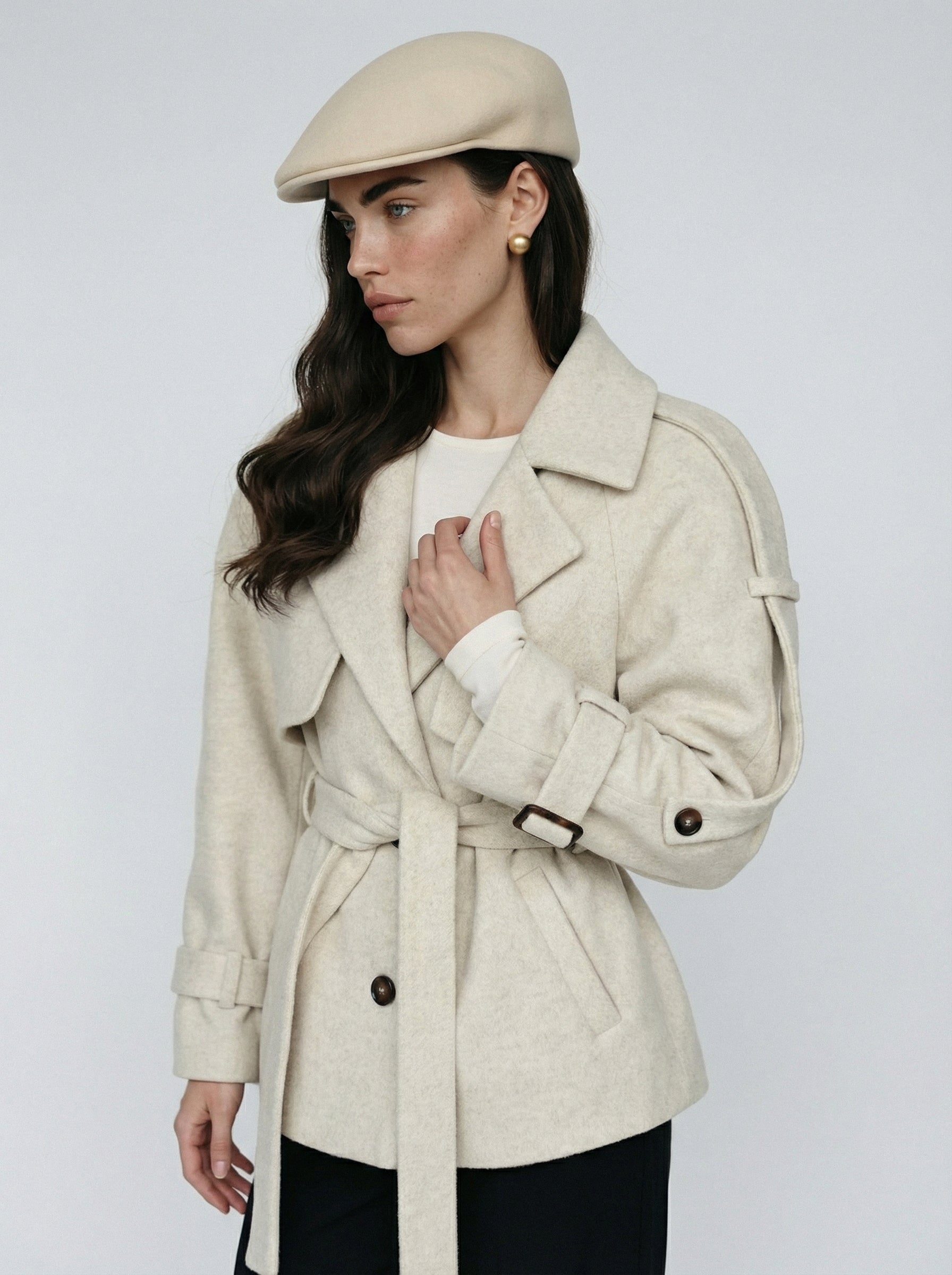 Monaco wool cap, Milk