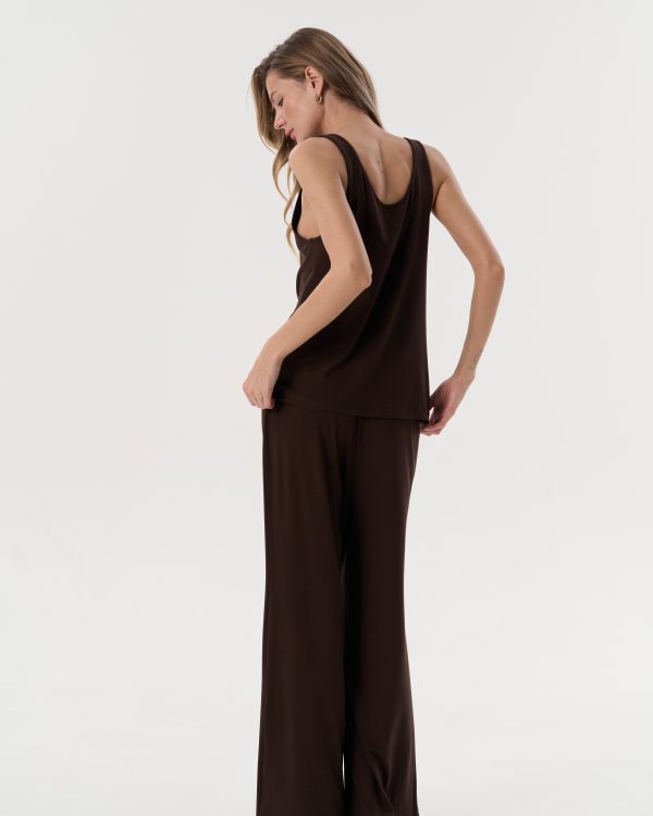 Straight-Leg Trousers (Chocolate)