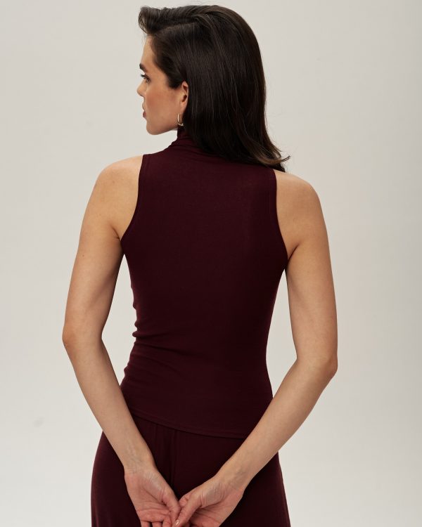Sleeveless Top (Burgundy)