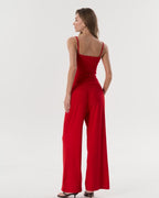 Straight-Leg Trousers (Red)