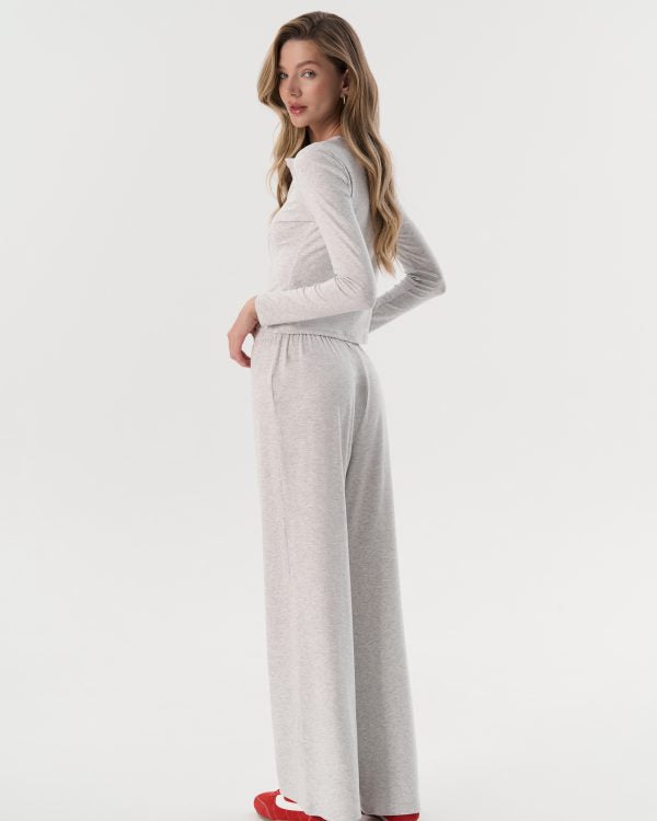 Straight-Leg Trousers (Heather Grey)