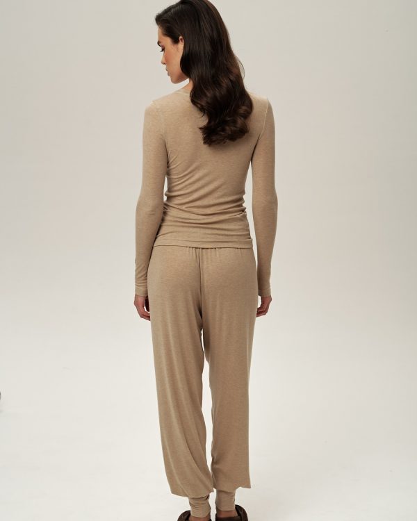 High-Cuff Joggers (Beige)