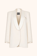 Oversized jacket with textured lapel