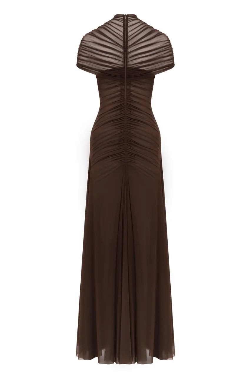 Brown Mesh Dress