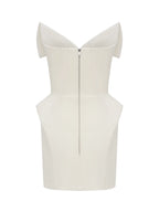 White Mini Dress with Lapels