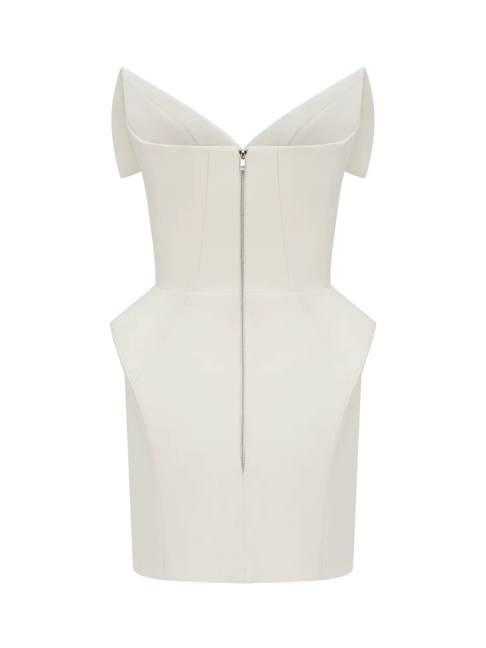 White Mini Dress with Lapels