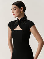 Dress with handmade embroidery Noir