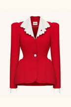 Jacket with collar and cuffs