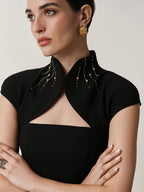 Dress with handmade embroidery Noir