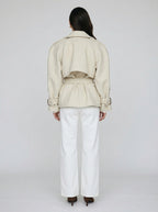 Monte Carlo shortened pea coat, Cream