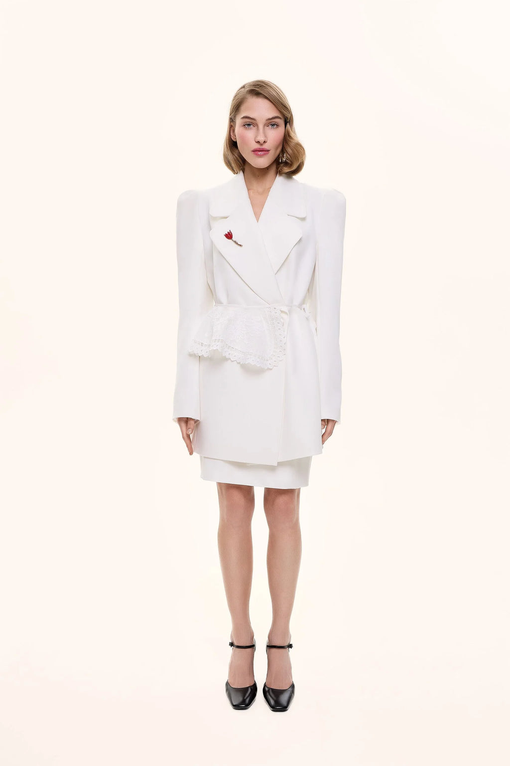 Lace peplum with ties