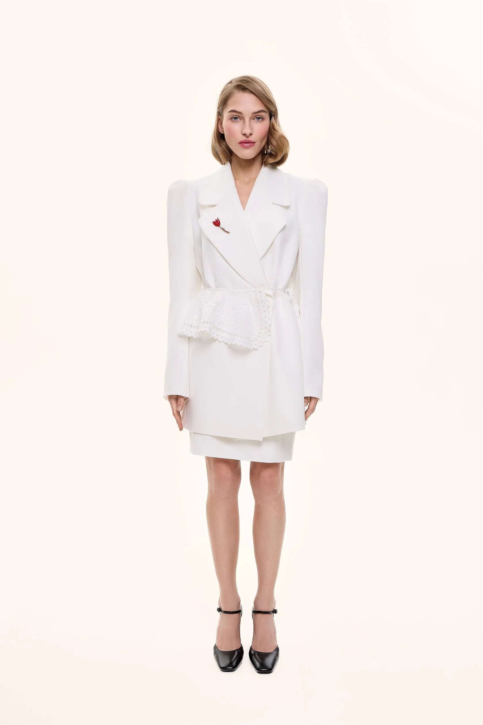 Lace peplum with ties