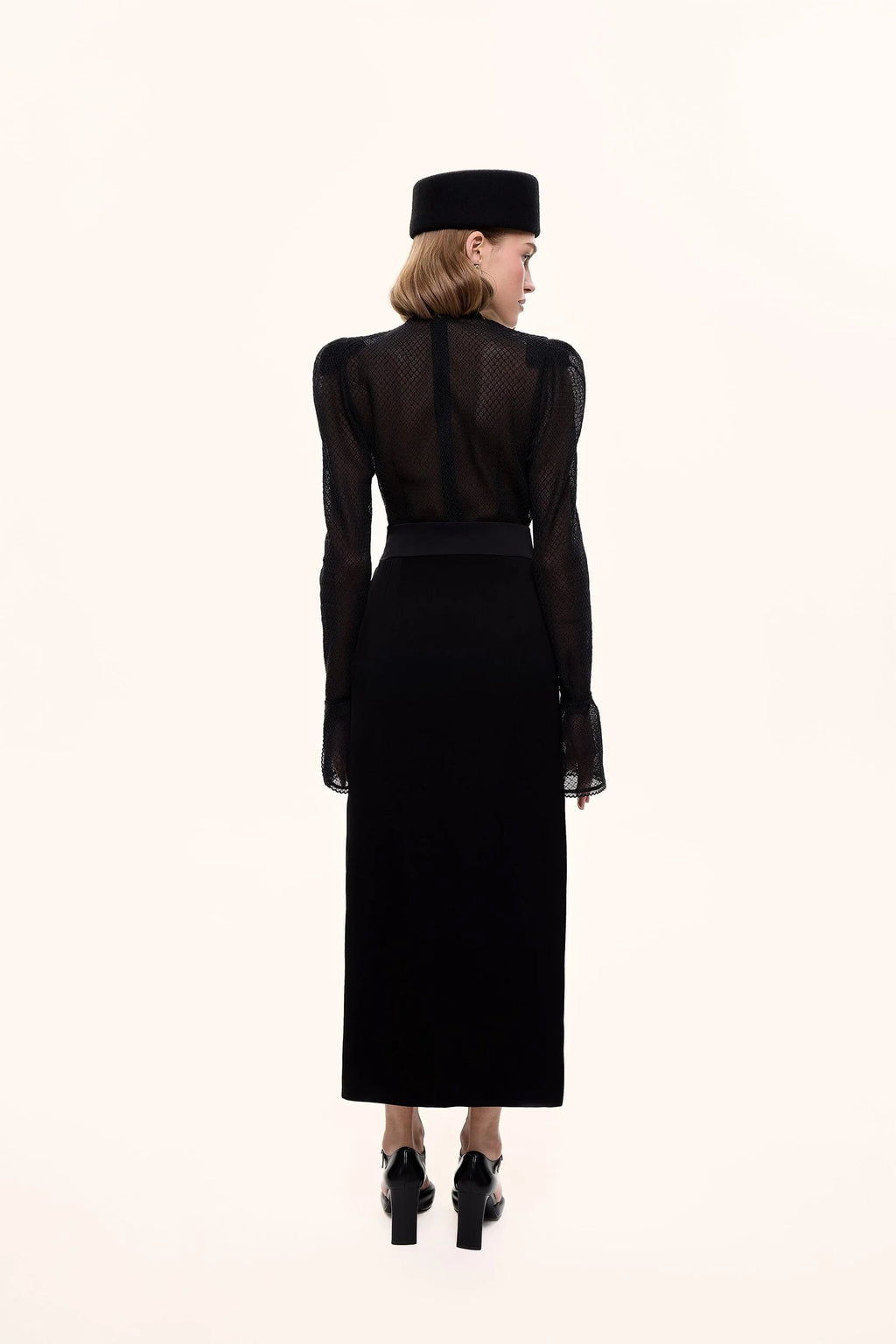 Openwork mesh blouse