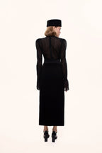 Openwork mesh blouse