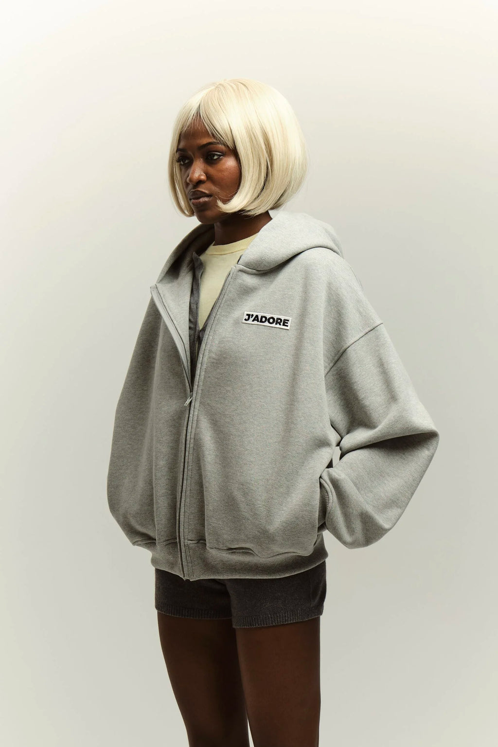 Grey zip hoodie