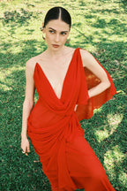 Red Chiffon Dress