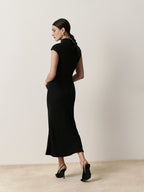 Dress with handmade embroidery Noir