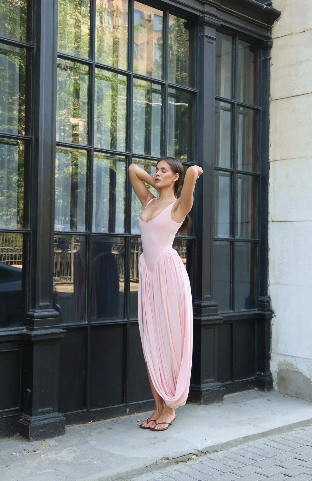Pink Puff Sleeve Dress