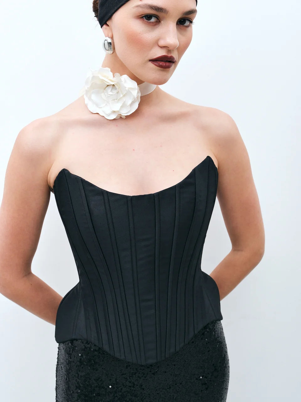 Black Corset with Side Panels