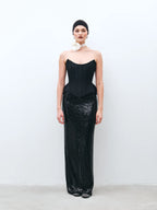 Black Corset with Side Panels