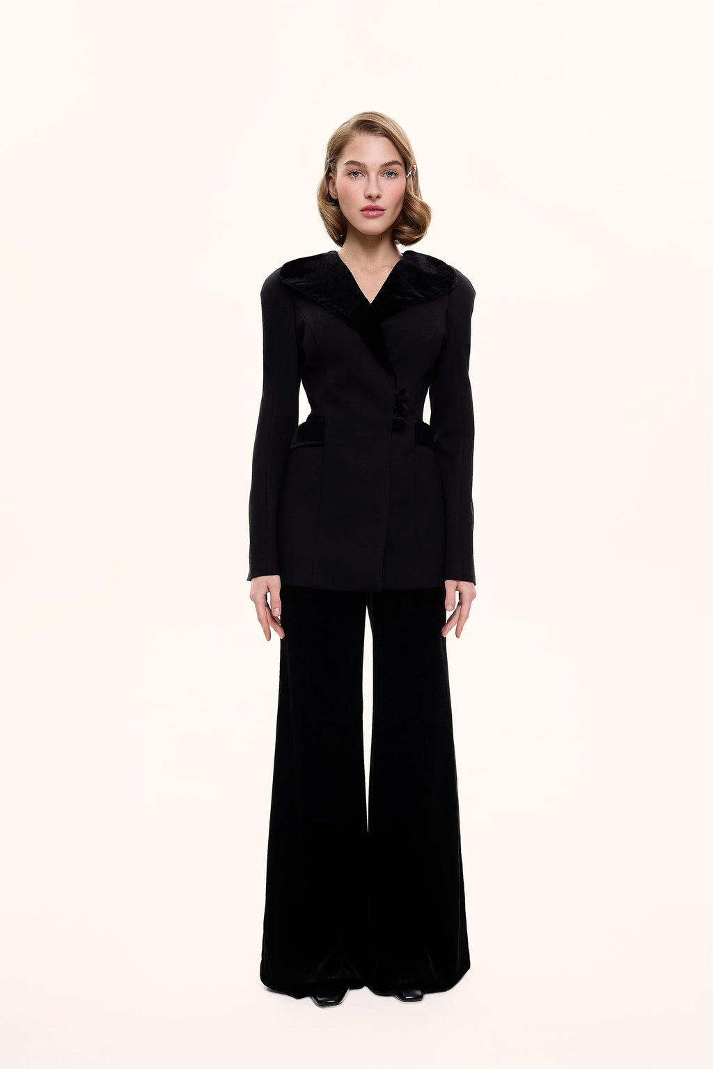Jacket with velvet lapel