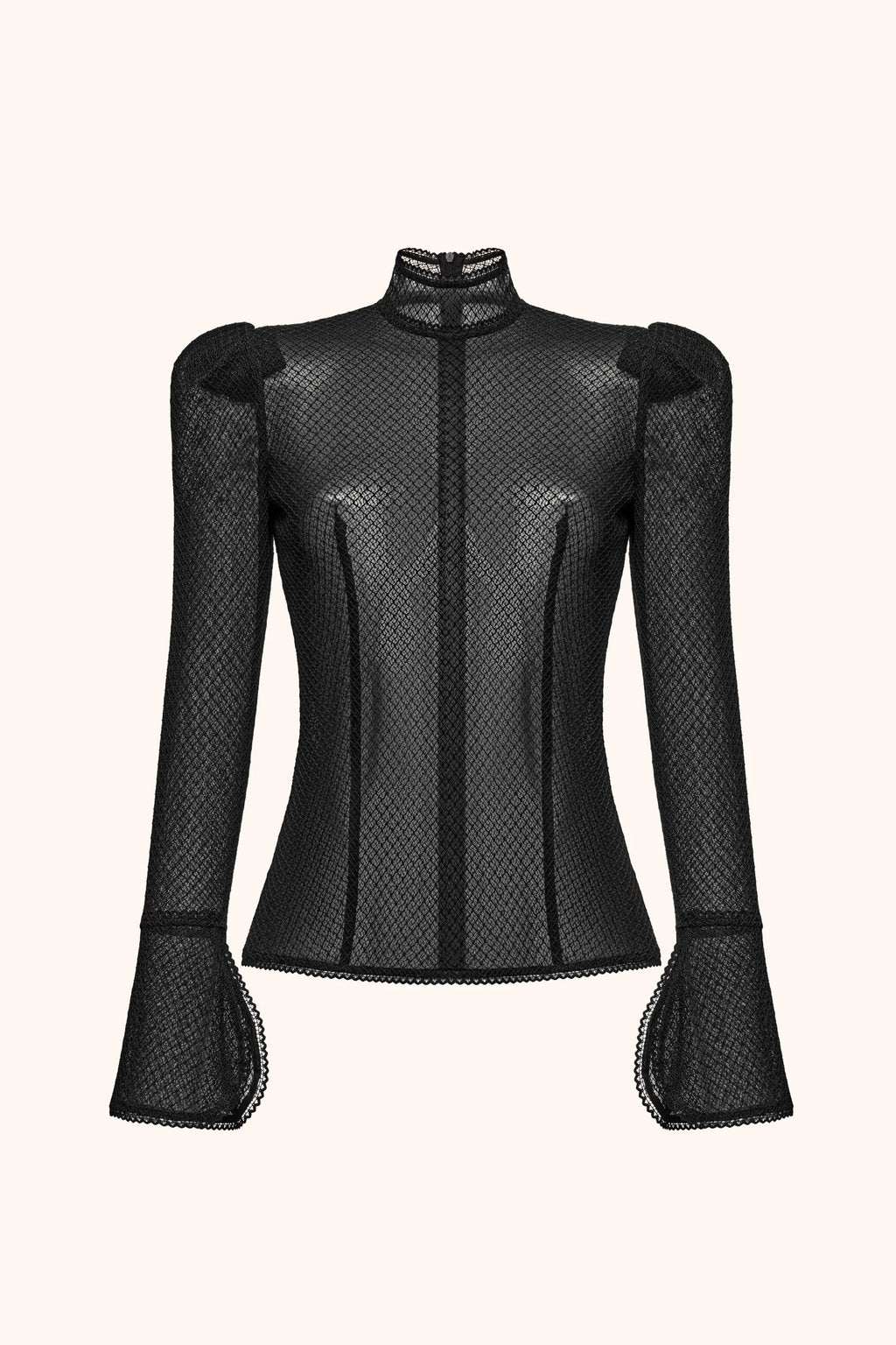 Openwork mesh blouse