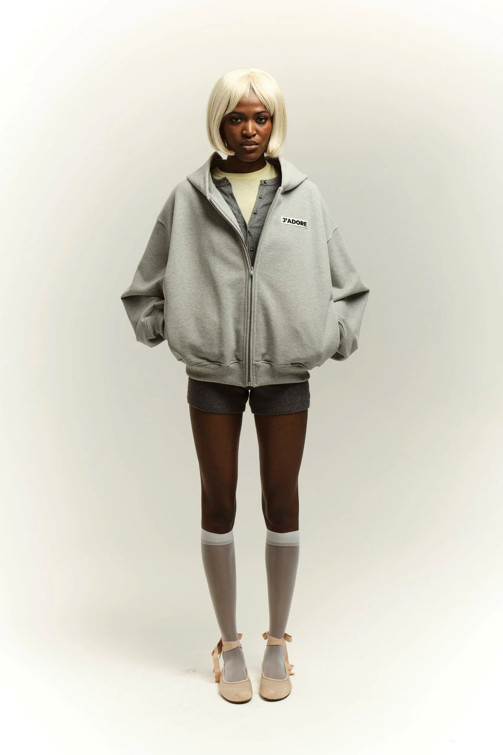 Grey zip hoodie