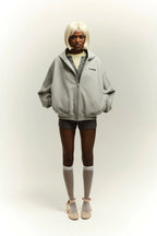 Grey zip hoodie