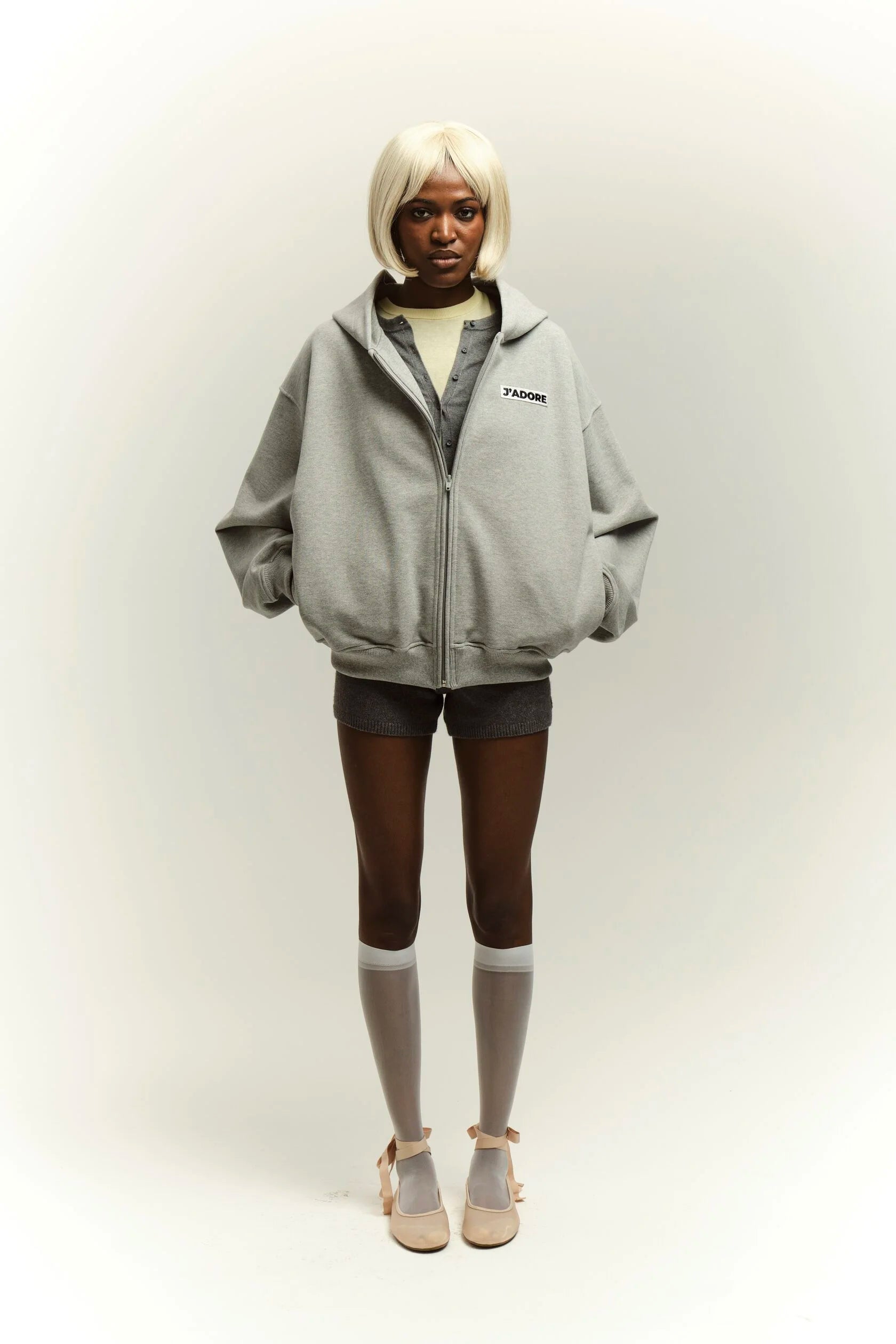 Grey zip hoodie