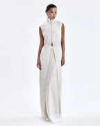 Blouse with a stand-up collar