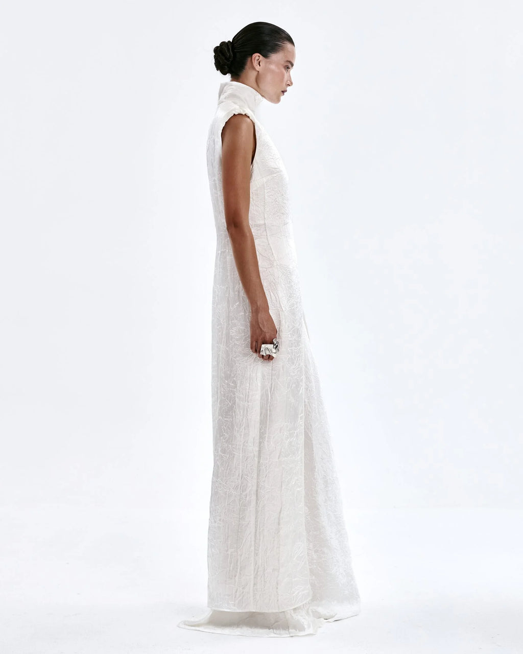 Blouse with a stand-up collar