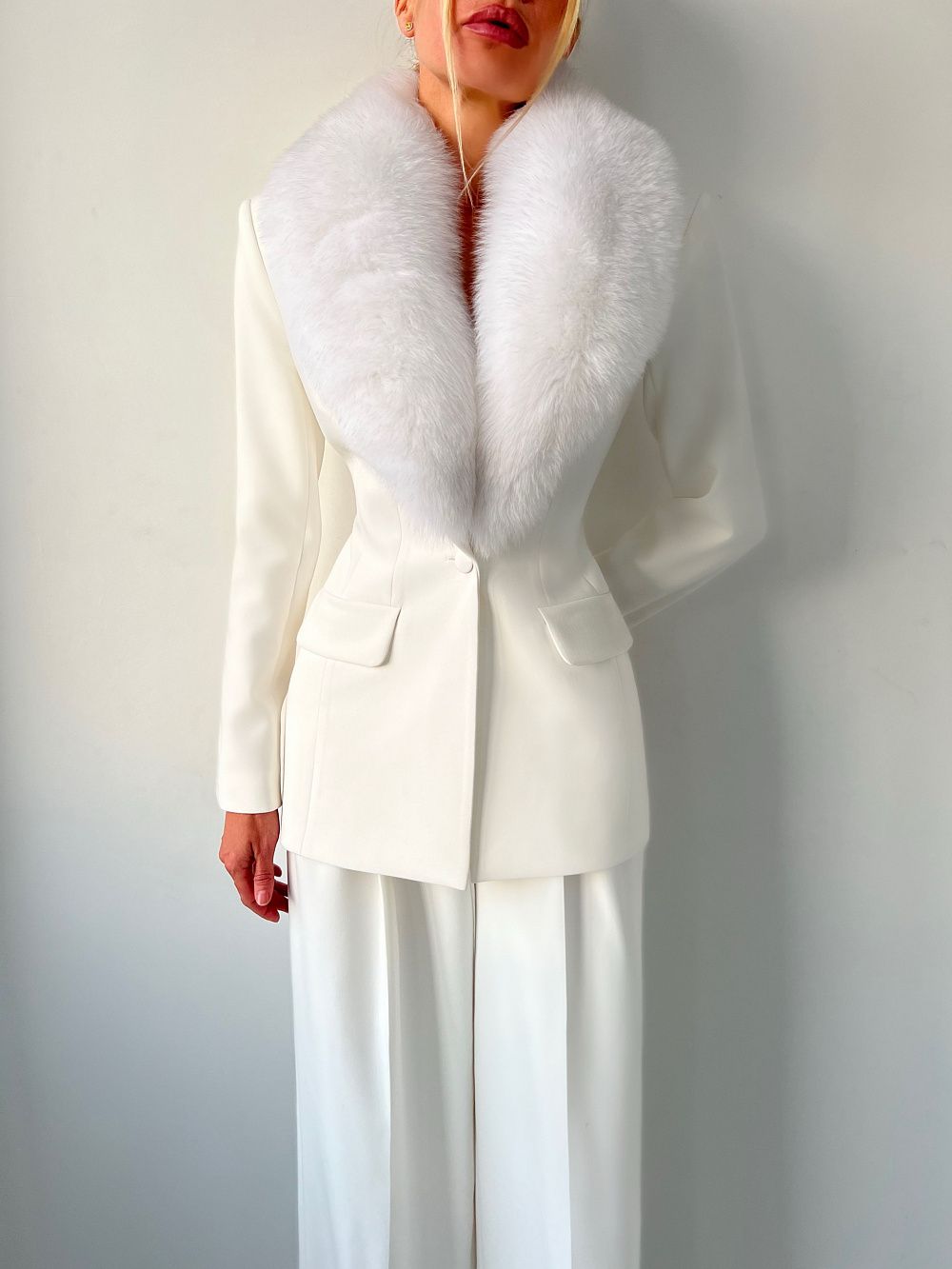 Arctic fox fur collar Jacket
