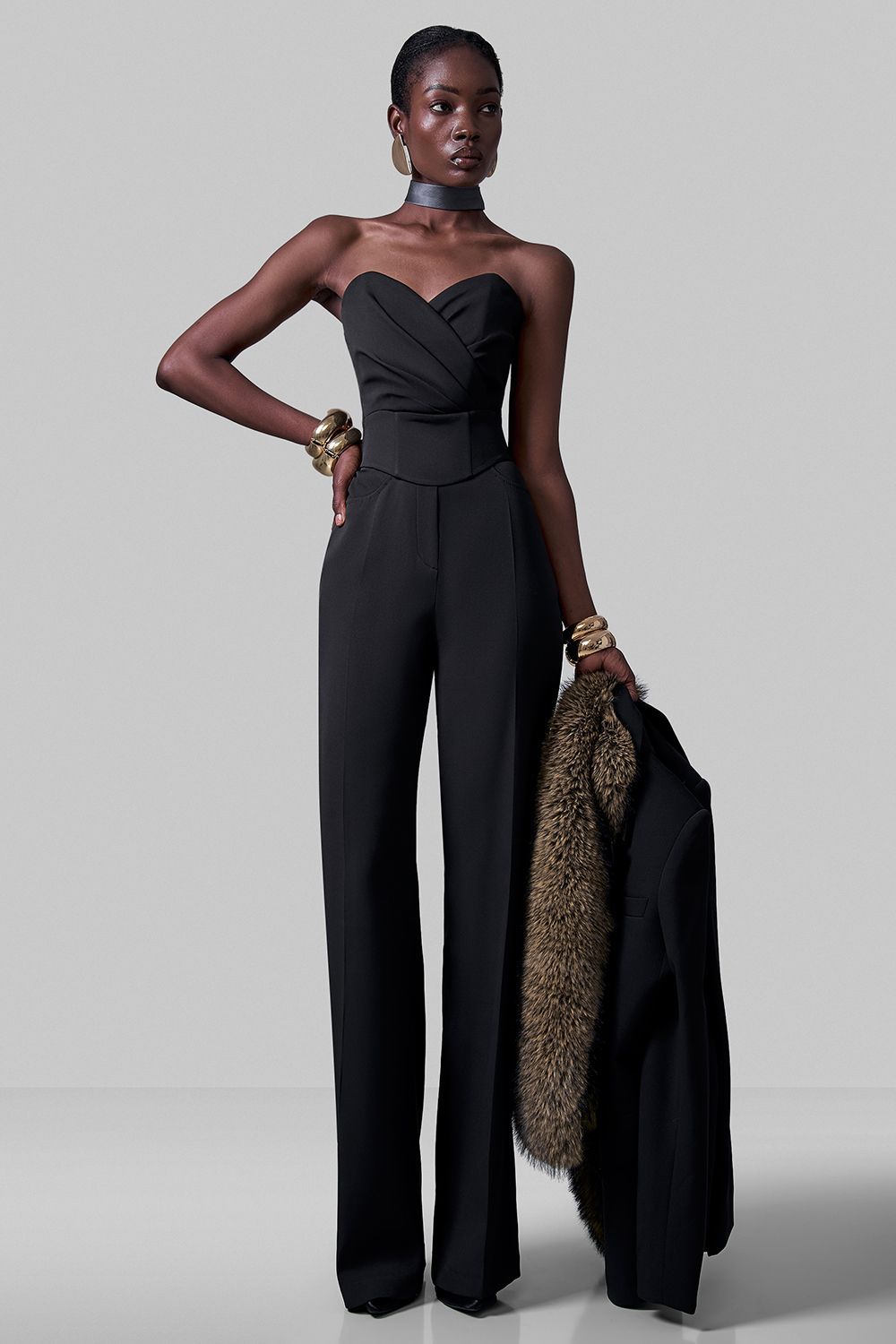 Palazzo trousers with a high fit