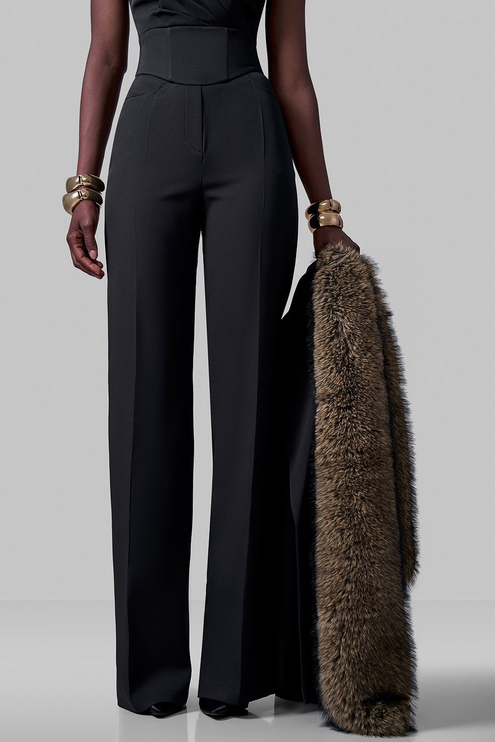 Palazzo trousers with a high fit