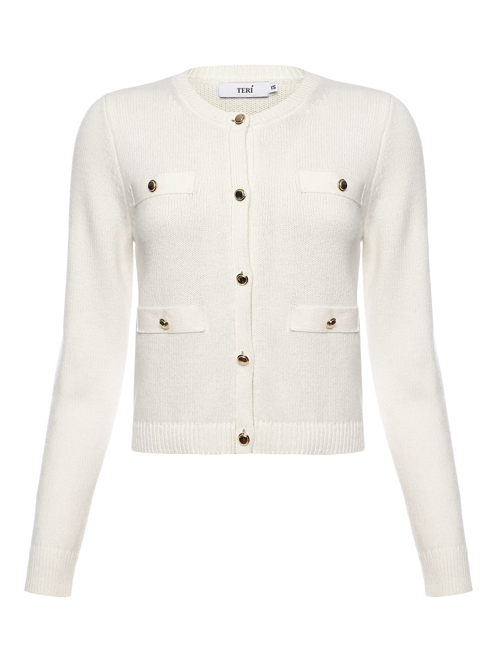Merino Button Cardigan Ivory