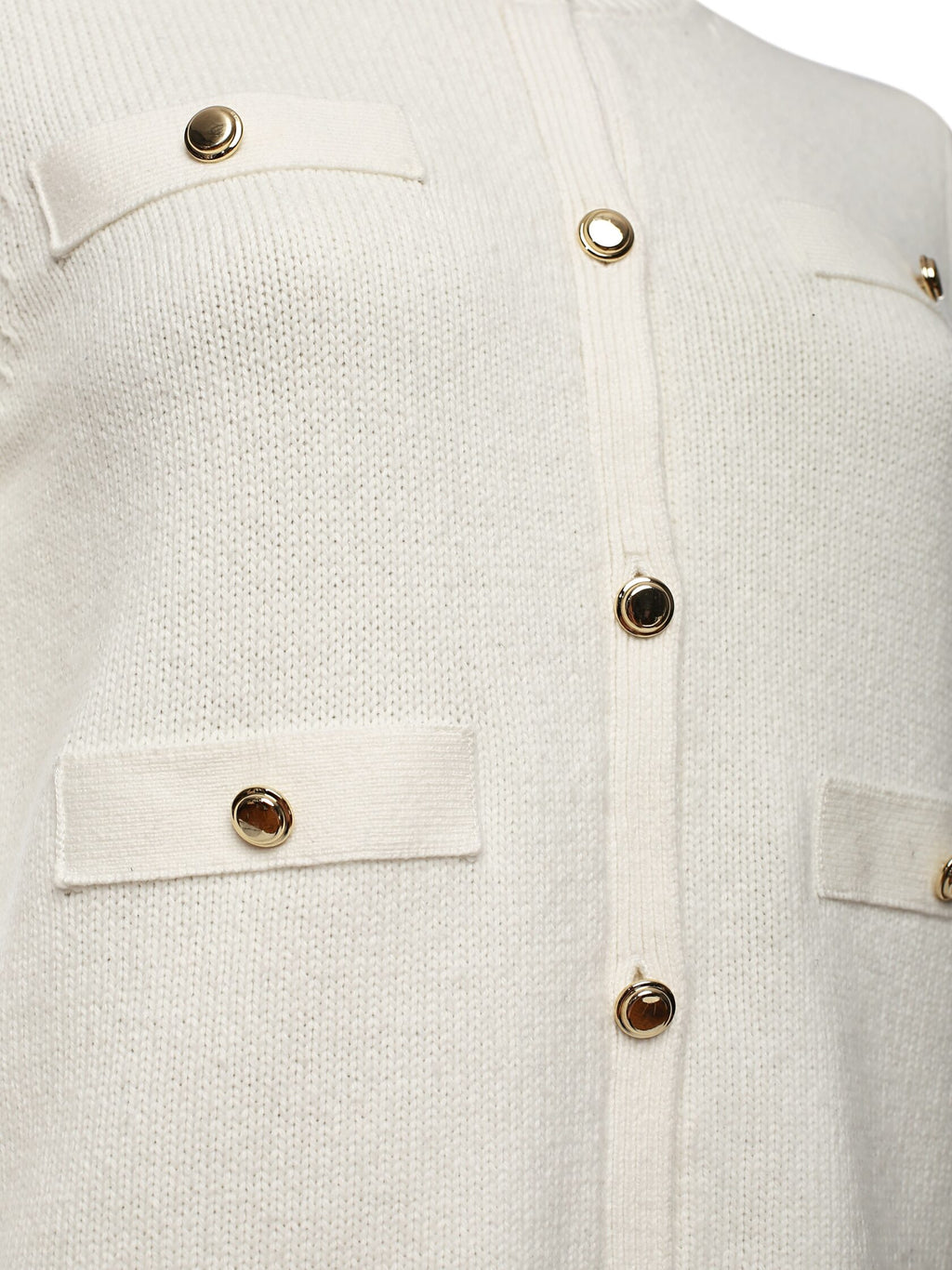 Merino Button Cardigan Ivory