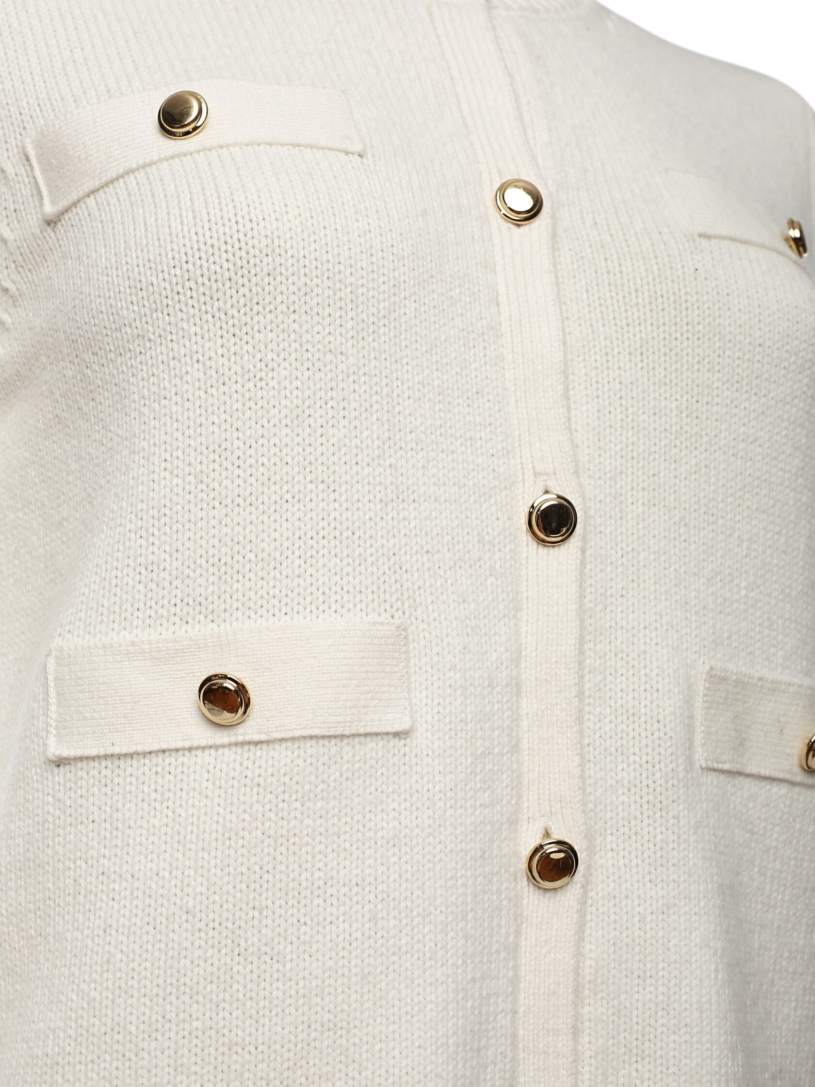 Merino Button Cardigan Ivory