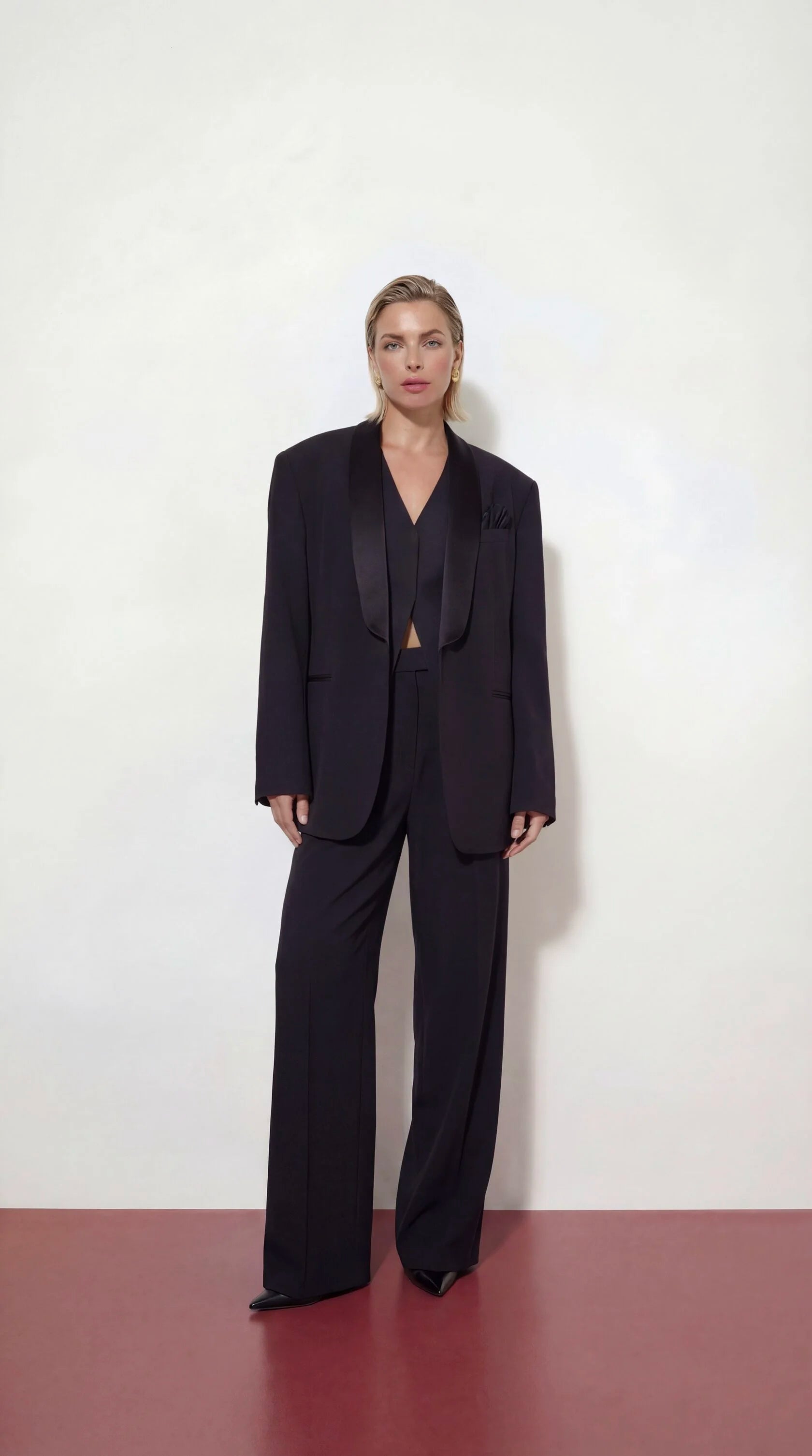 Oversized jacket with textured lapel