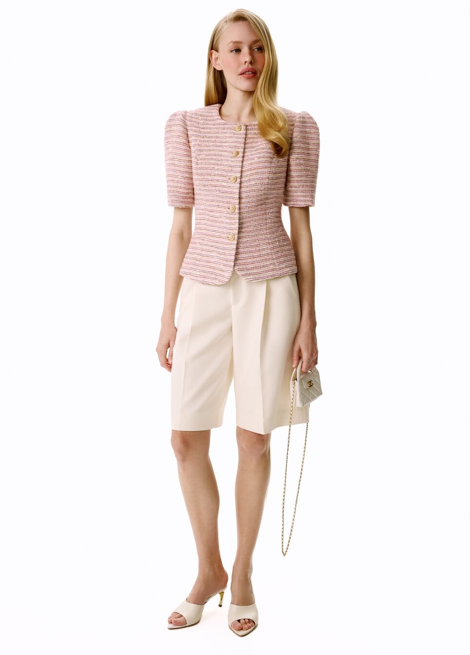 Alexa Bermuda Shorts (White)