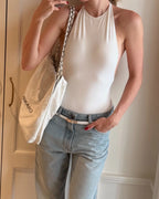 White Open-back Bodysuit